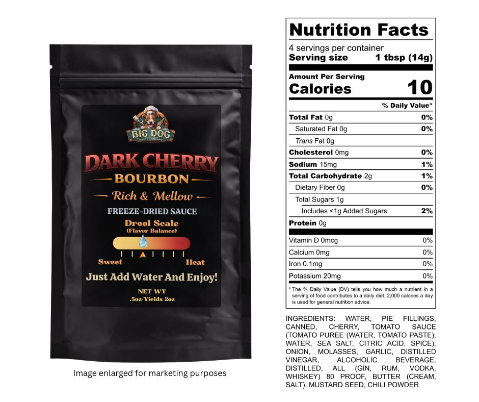 Dark Cherry Bourbon Freeze-Dried BBQ Sauce – 3 Pack | Big Dog Sauce Co.