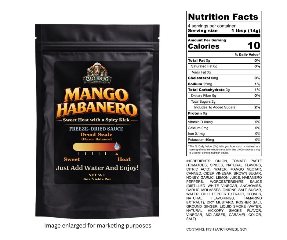 Mango Habanero Freeze-Dried BBQ Sauce – 3 Pack | Big Dog Sauce Co.