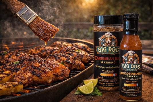 Caribbean Jerk Grilled Chicken | Sweet Heat Mango Habanero BBQ Glaze