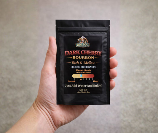 Dark Cherry Bourbon Freeze-Dried BBQ Sauce – 3 Pack | Big Dog Sauce Co.