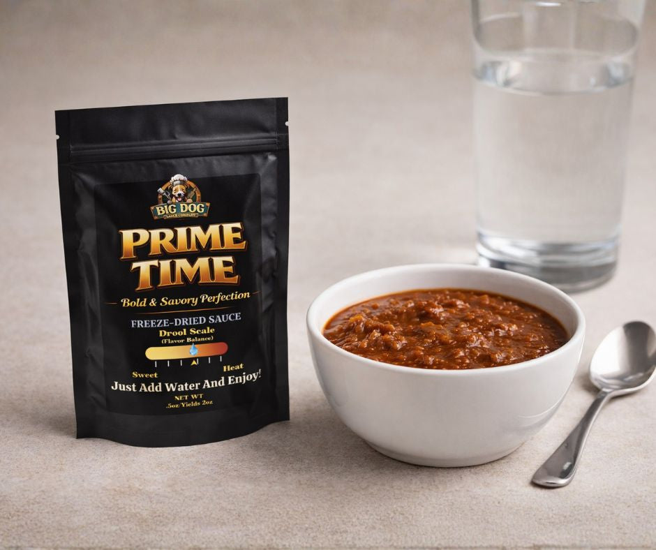 Prime Time Freeze-Dried BBQ Sauce – 3 Pack (2 oz Each) | Big Dog Sauce Co.